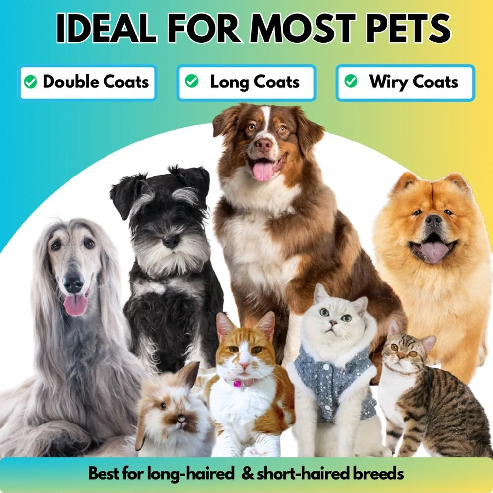 Pet Grooming Brush, shedding Brush, Brush for Short/Medium/Long Haired Cats/Dogs
